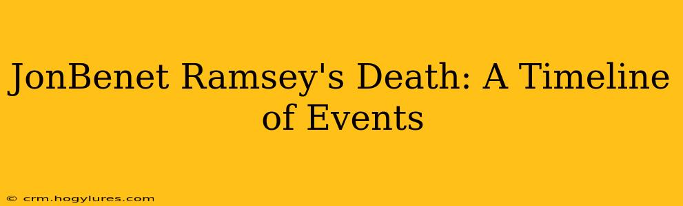 JonBenet Ramsey's Death: A Timeline of Events